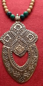 14K GF Gold Malachite Gemstone Necklace